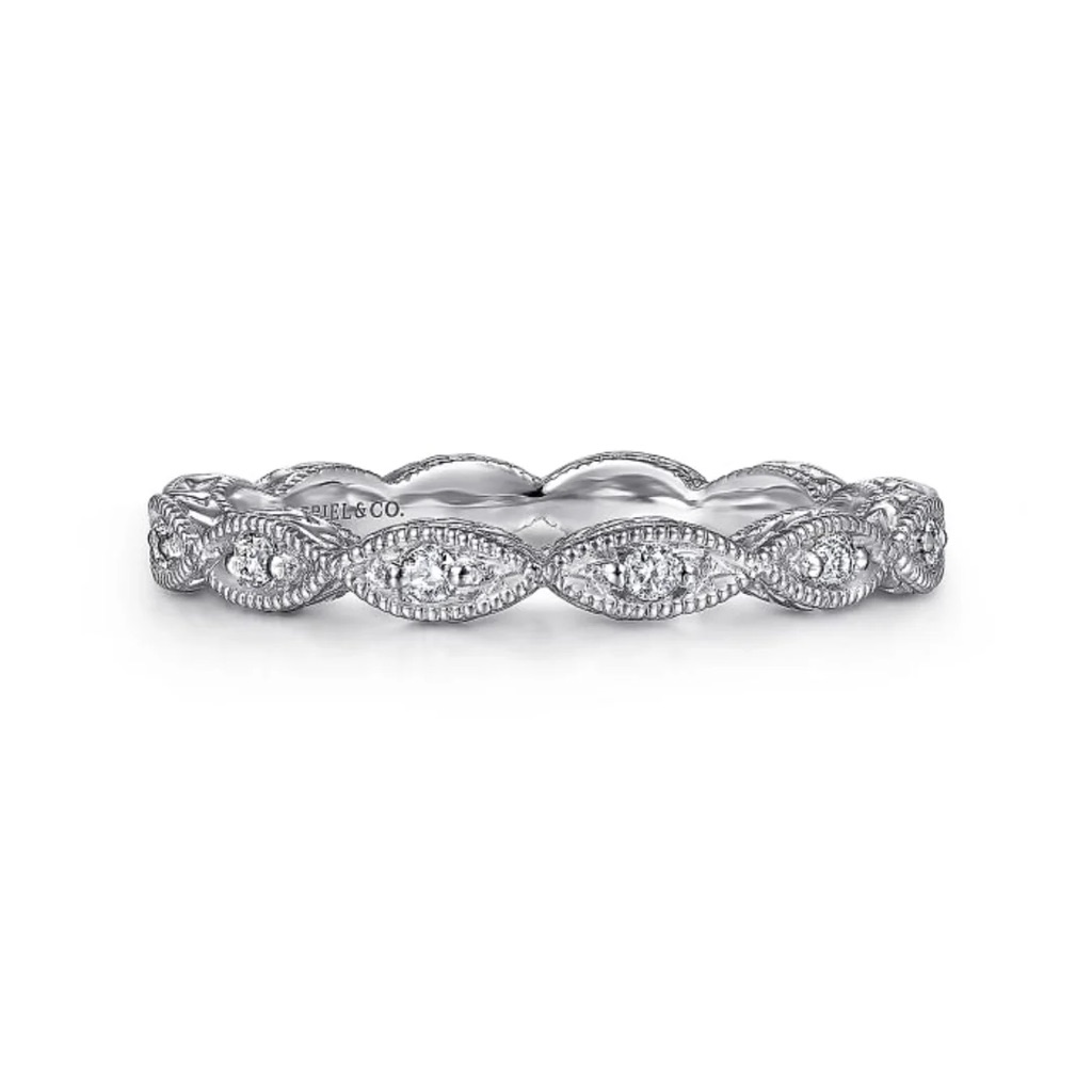 Gabriel Co Luminous Vintage Styled Diamond Ring With Milgrain Finish Size 8 750$